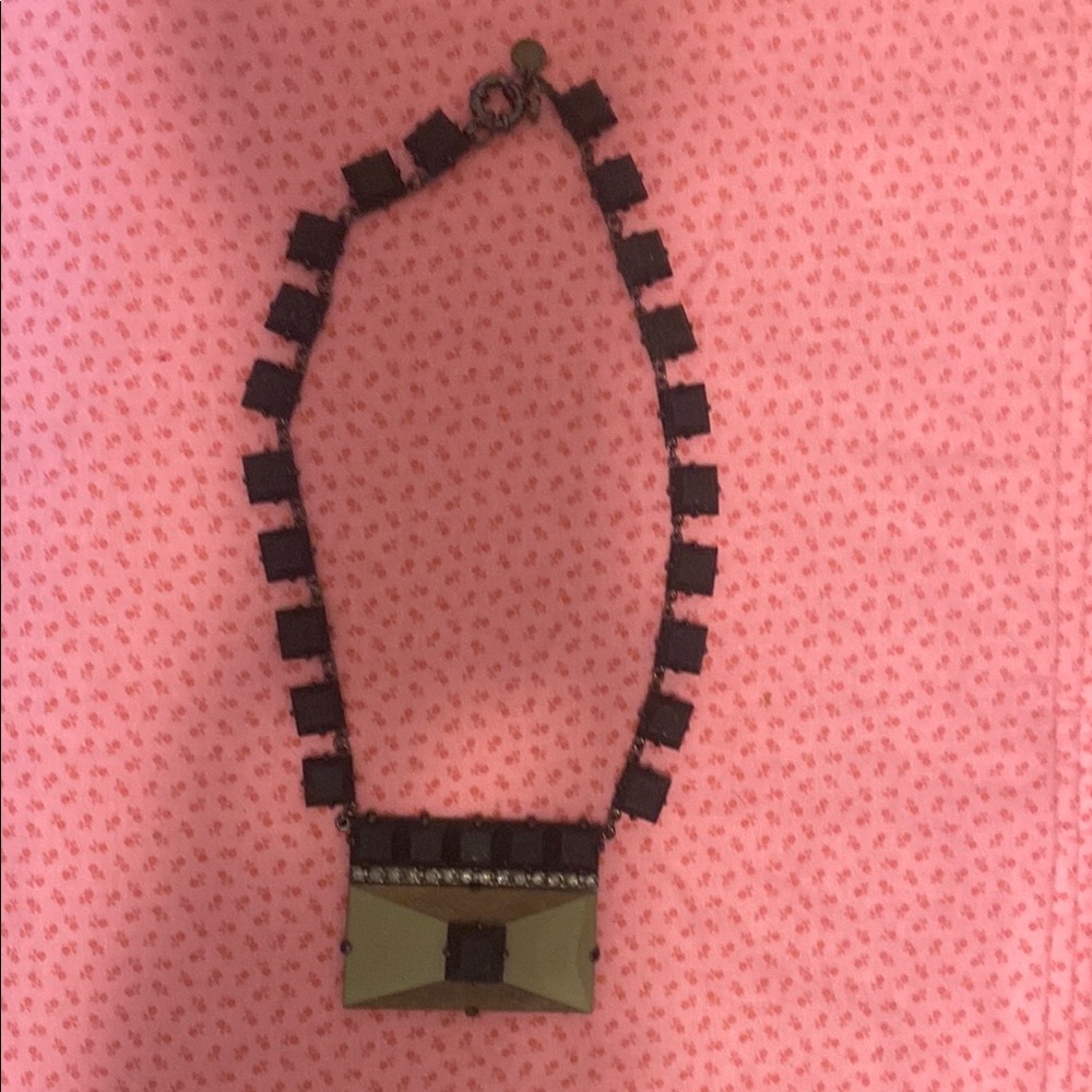 Marc By Marc Jacobs Black and Gold Geometric Necklace